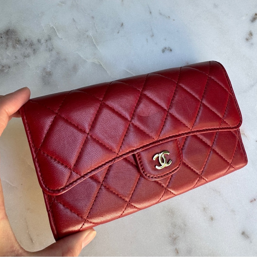 SOLD Chanel Quilted Lambskin Long Wallet - Picture 4 of 16